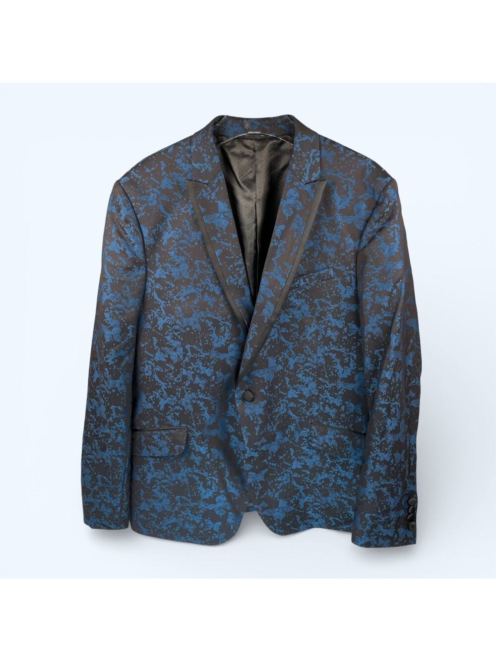 J. Ferrar Men's Suit Sport Coat Blue Black Jacquard Slim Fit 44 see description